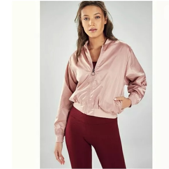 Fabletics Eva Reversible Bomber Jacket Pink L - Picture 1 of 5